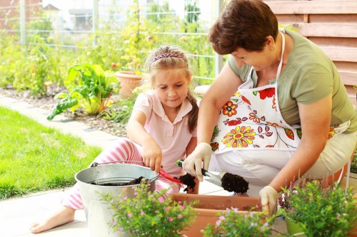 Collected garden waste and tools managed safely