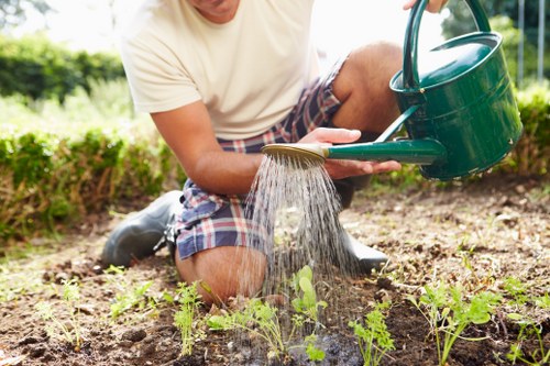 Professional team handling garden waste during Barbican clearance
